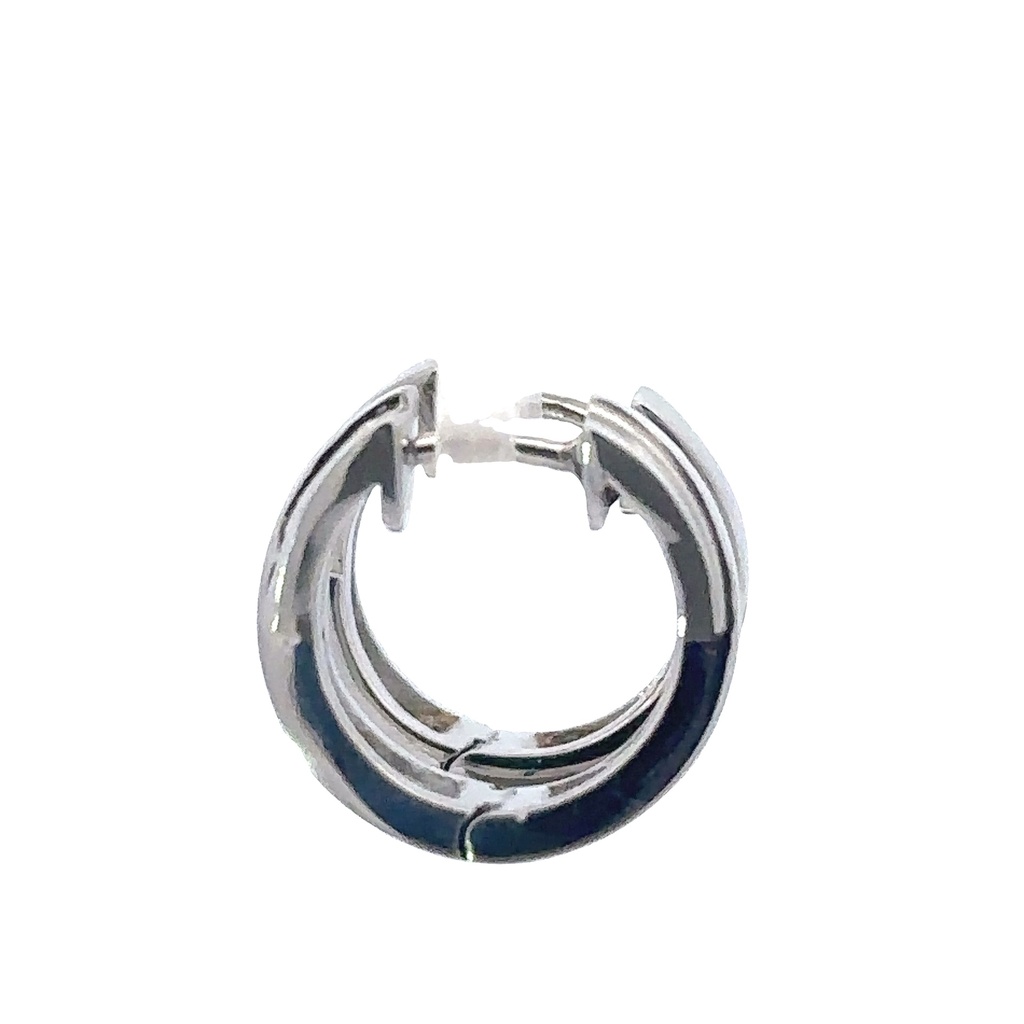 Huggie Earrings With Pink Cubic Zirconia in Stainless Steel