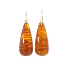 Earrings | Pressed Amber Drops On Shepard Hooks