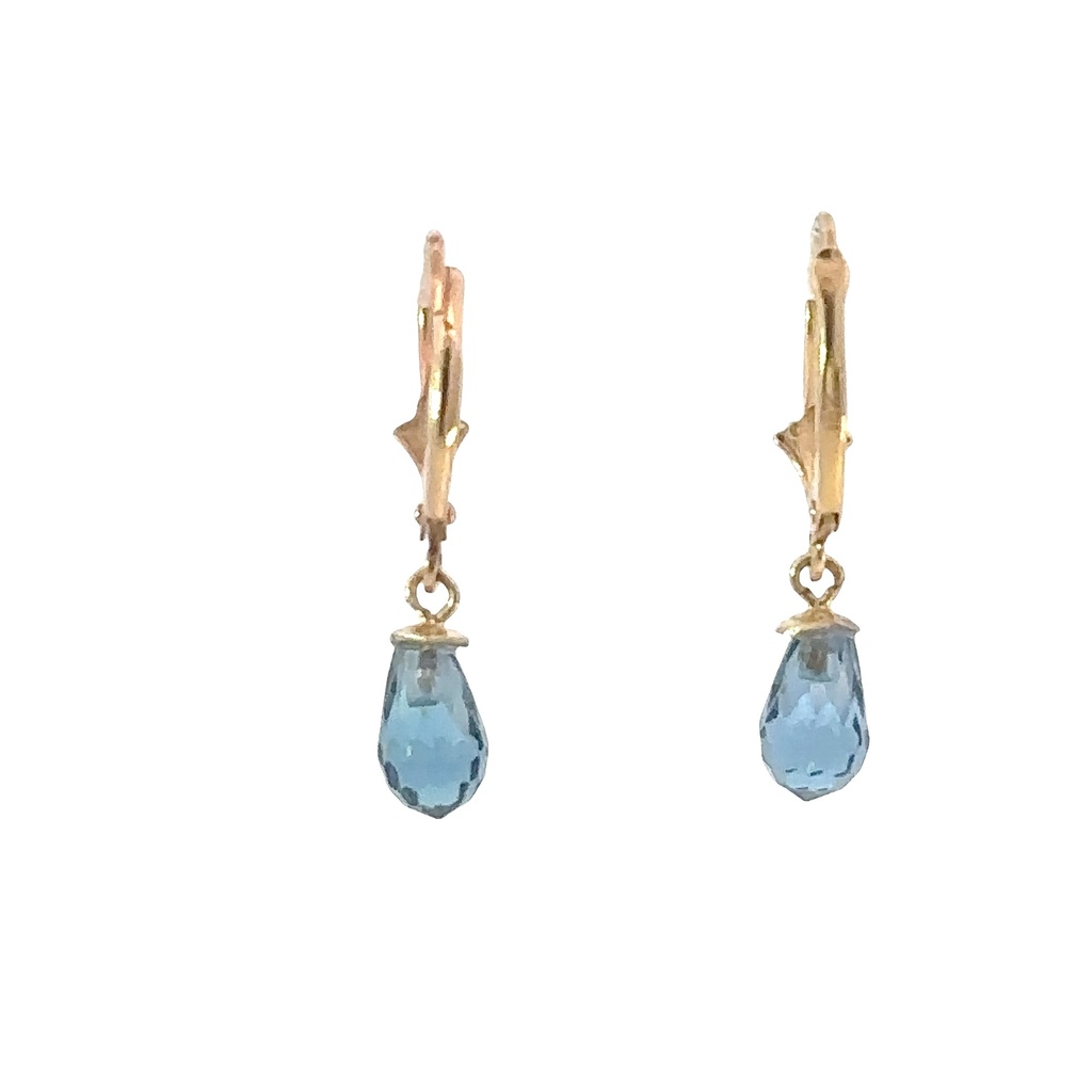 Earrings | London Blue Cubic Zirconia Drops In 14ct