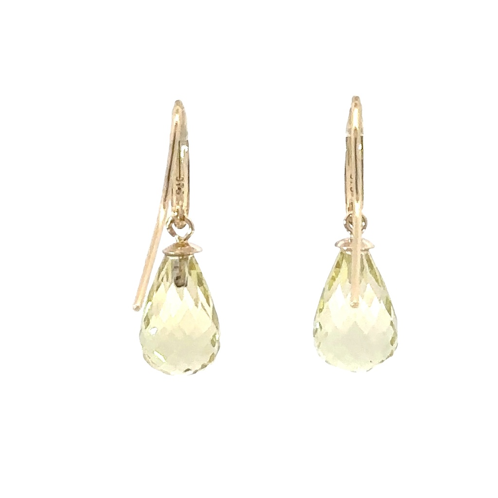 Earrings | Lemon Quartz Drops On 9ct Gold Hooks