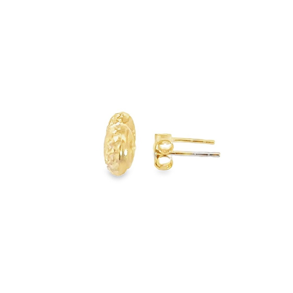 Stud Earrings | 7mm Diamond Cut Finish 9K Gold