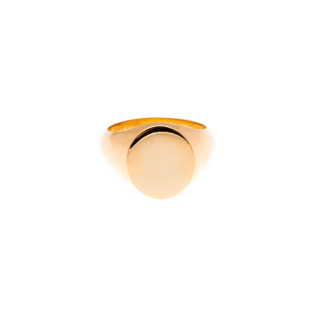 Oval Signet Ring In 18k Yellow Gold