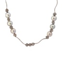 Pearl & Labradorite Necklace With 9K White Gold Bars