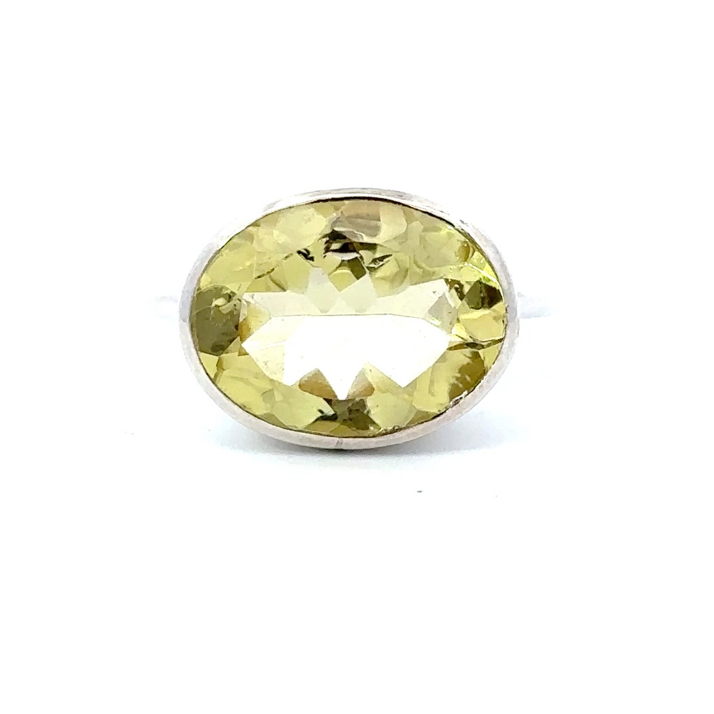Lime Citrine Ring In Sterling Silver