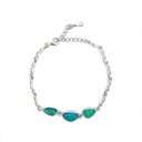 Vibrant Doublet Opals Set In A Sterling Silver Bracelet
