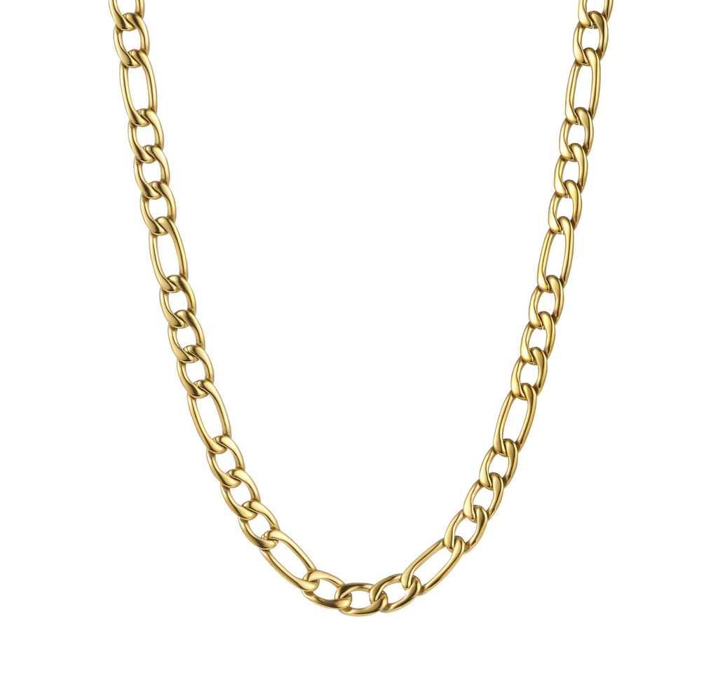 Stainless Steel & 14K Gold Figaro Chain for the Modern Man