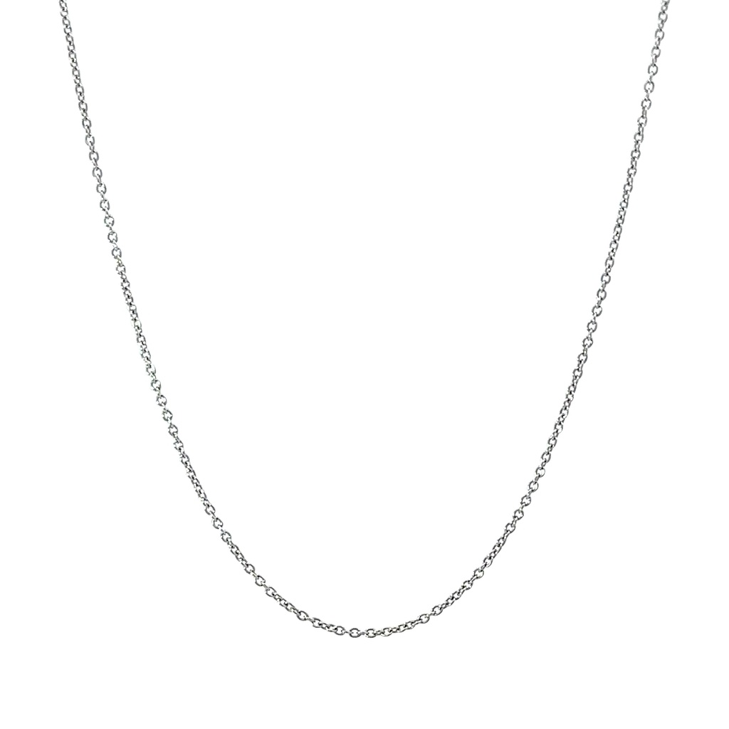 Dazzling Simplicity: 9K White Gold Fine Belcher Necklace
