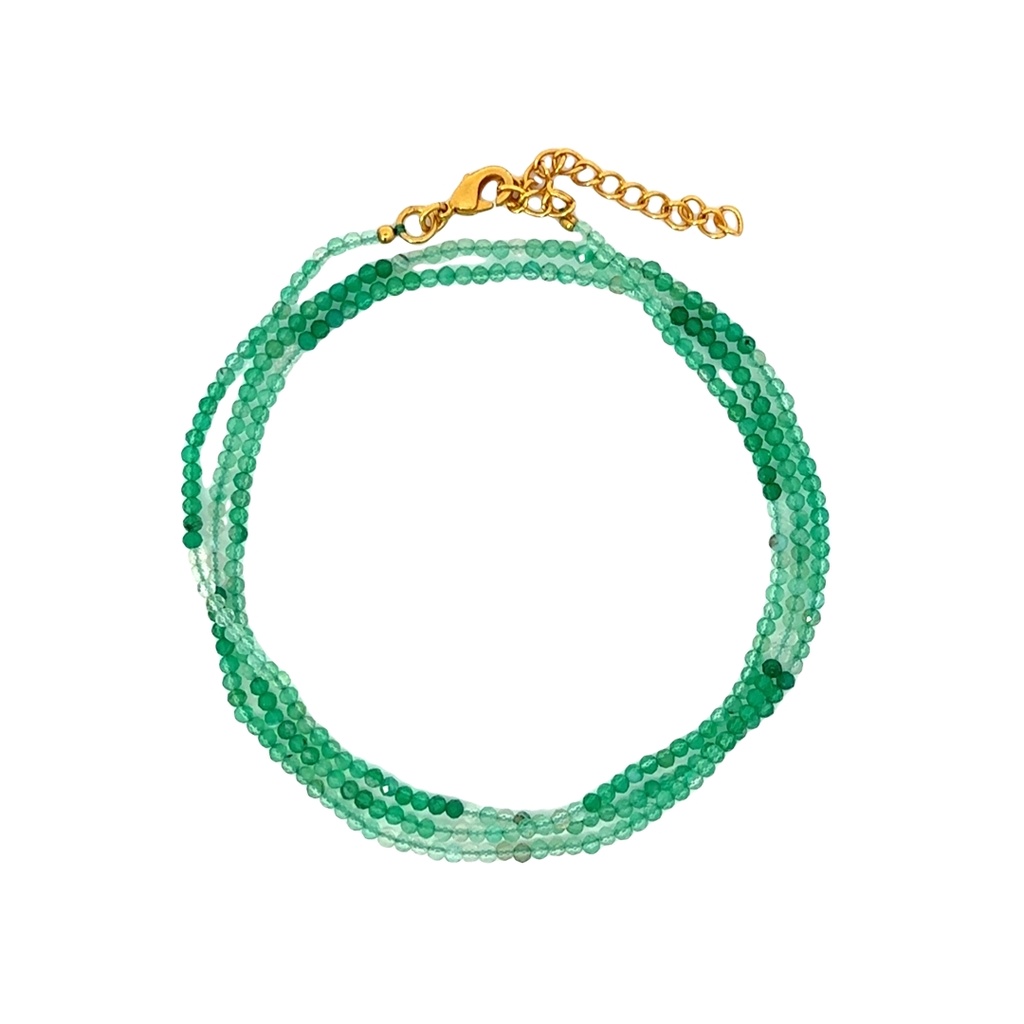 Verdant Beauty: Dyed Green Agate Bead Necklace