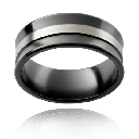 Blaze Line Zirconium Natural & Blackened Band