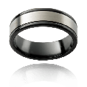 Sovereign Sculpt Zirconium Natural & Blackened Band
