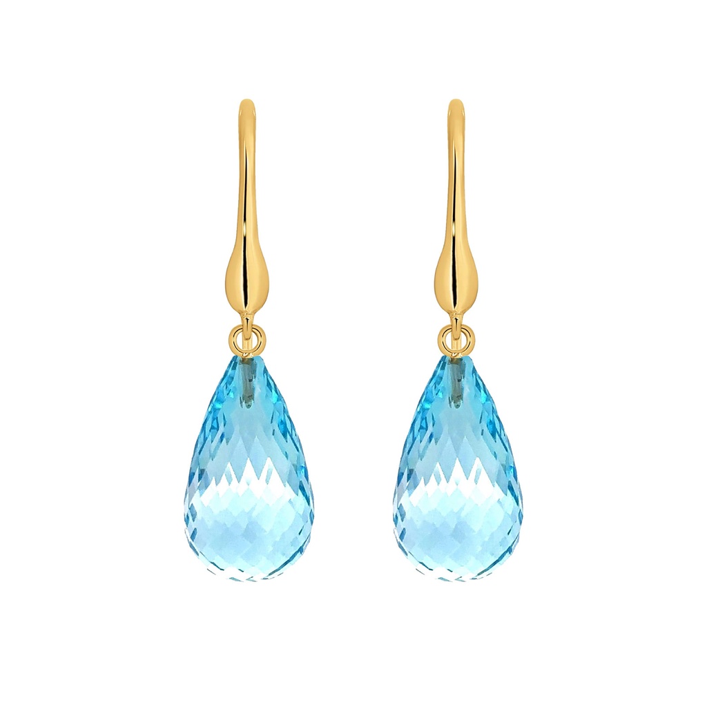 Topaz Earrings | Blue Briolettes Gold