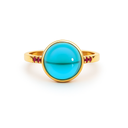 Ruby and Glass Ring in Yellow Gold