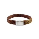 Brown Leather Bracelet With Steel Clasp