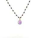 Necklace with Purple Pendant | Mixed Stones