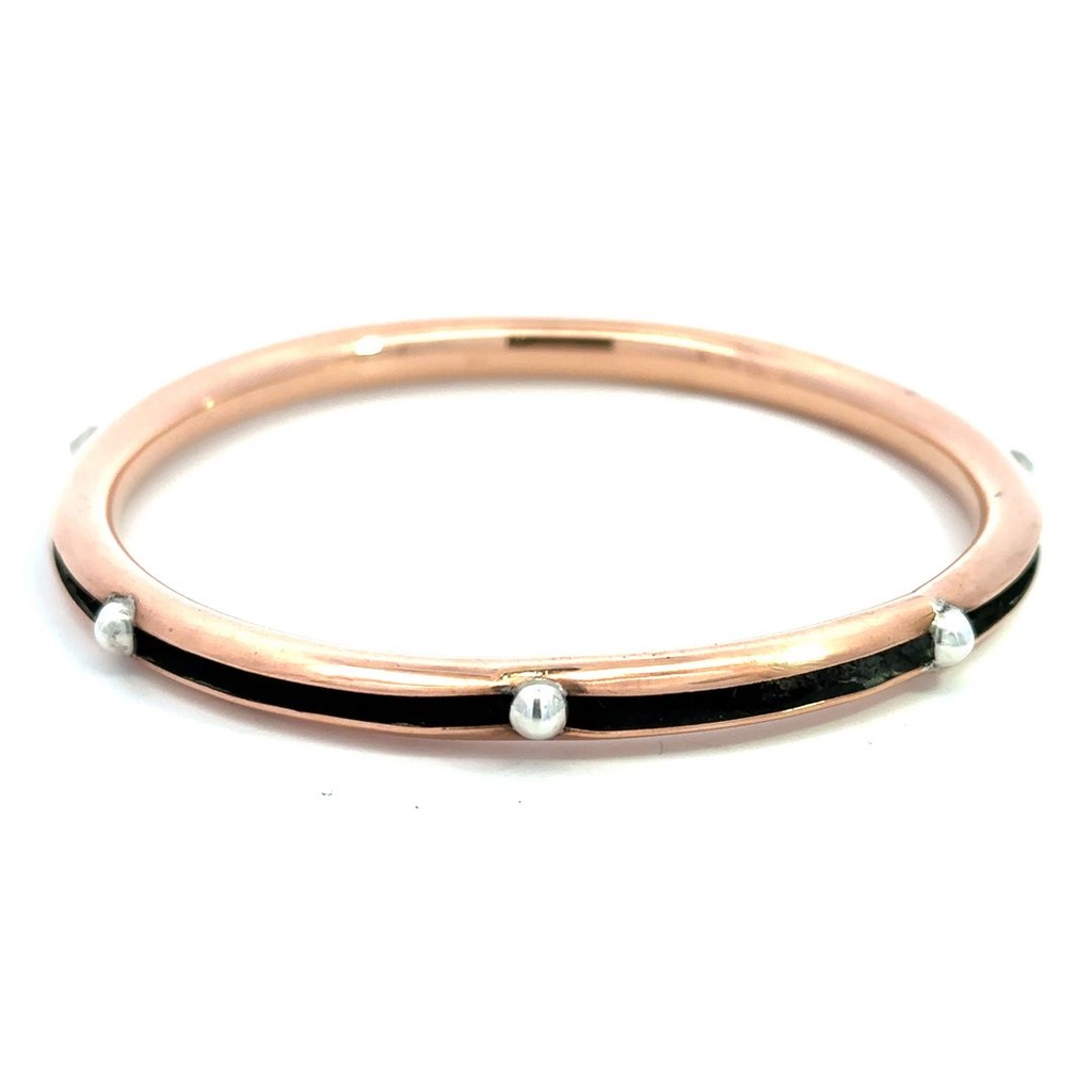 Bangle | Copper With Silver Beads