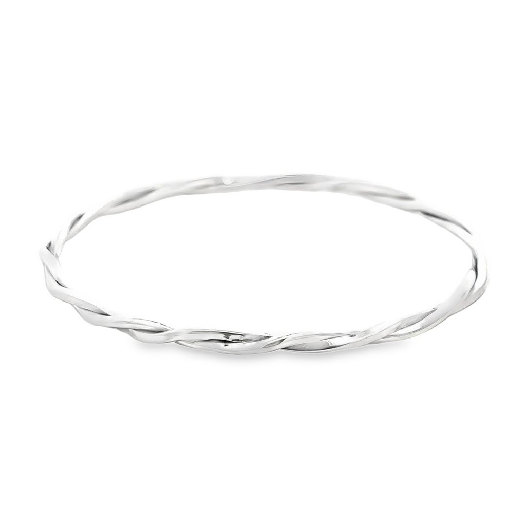 Bangle | Wide Weave Rope Style In Sterling Silver