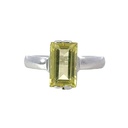 Lemon Quartz Ring | 14K White Gold