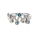 Blue Topaz And Diamond 14K White Gold Ring