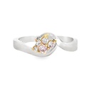 Natural Pink And White Diamond Platinum Ring