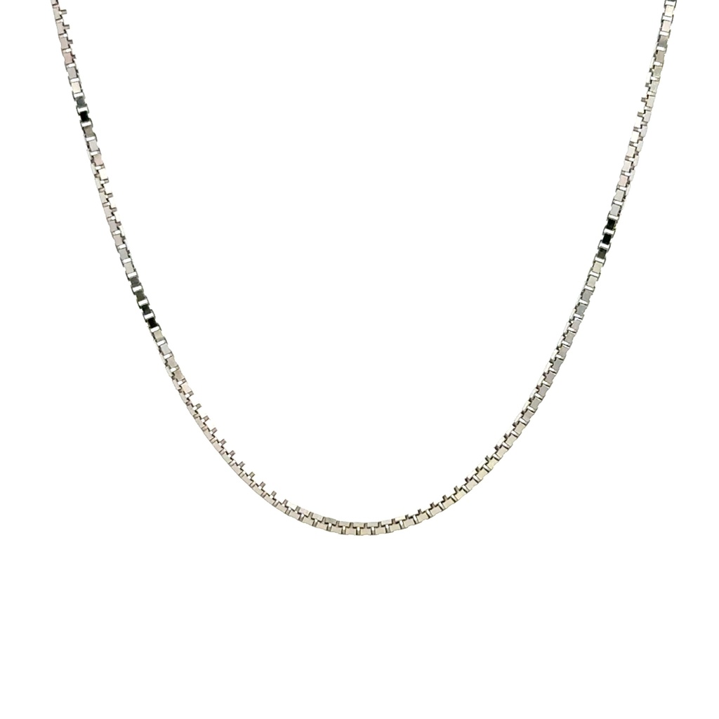 Box Chain Necklace | 60cm 18ct White Gold