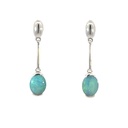 Solid Boulder Opal Earrings In Sterling Silver