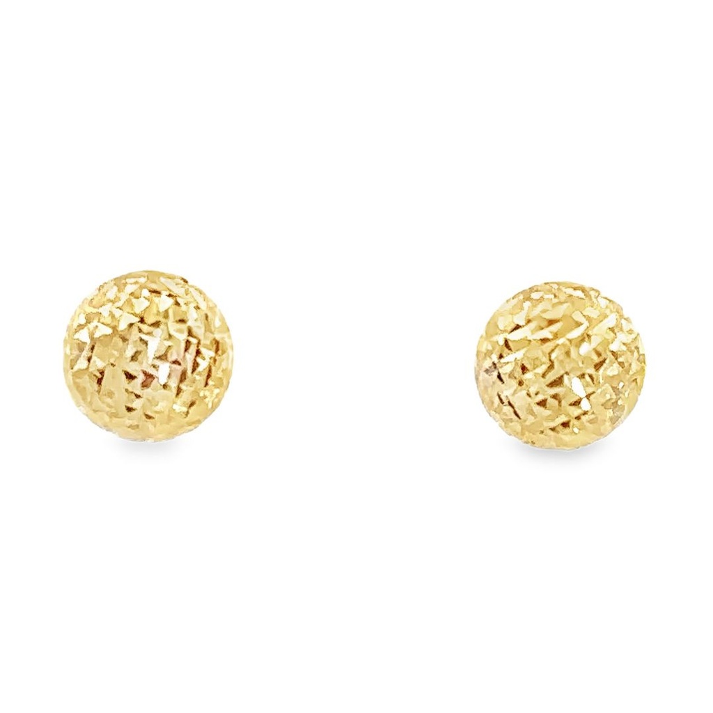 Stud Earrings 9mm Diamond Cut Finish | 9K