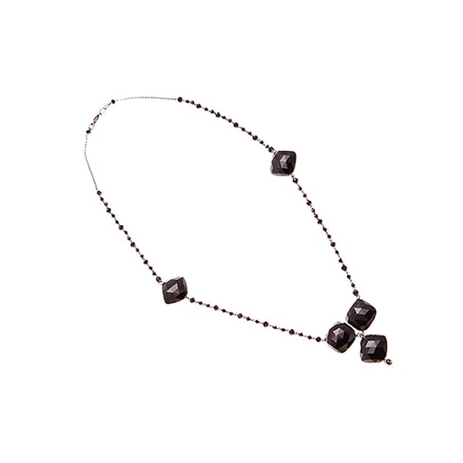 [24270SLEYblackspinel27572] Spinel Necklace With 18ct Black Rhodium Plated Chain