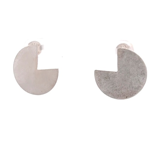 [29275SMWSESTUD] Silver Pacman Earrings