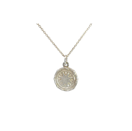 [22165] Sterling Silver Starburst Goroka Basket Pendant