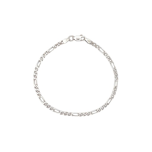 [24282] Timeless Sophistication: Men's Silver Figaro Link Bracelet