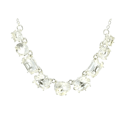 [28127SLNSNclearcrystalstrand] Crystal La Diamantine Necklace In Silver