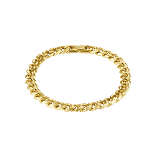 [000079] Curb Bracelet In Stainless Steel 14K Gold Plate