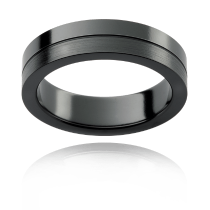 Black Zirconium Ridge Ring