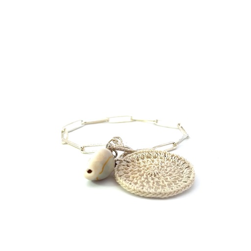 [000852] Brass Chainlink Charm Bracelet by Bilum & Bilas