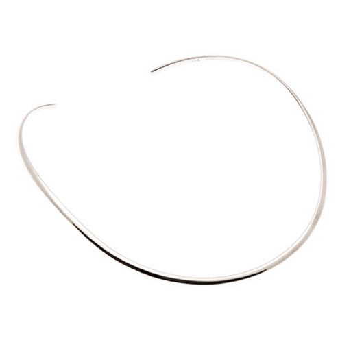 [25886SAZSNFINE29558] Sterling Silver 3mm Fine Collar Necklace