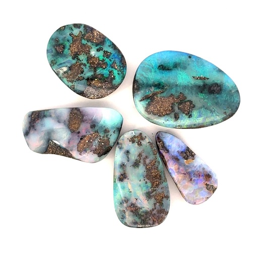 [001814] Solid Opals | Five Reef Reminiscent Pieces