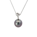 18ct White Gold Tahitian Pearl & Diamond Pendant