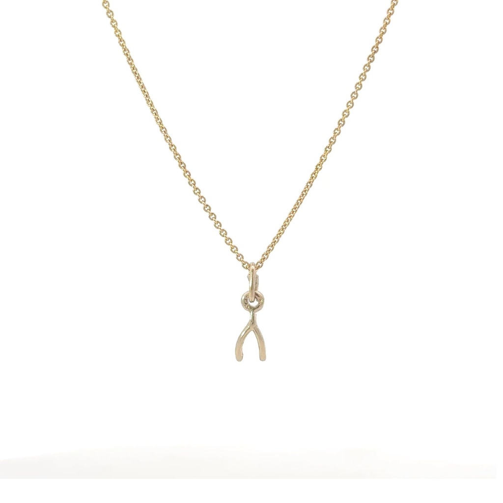 Wishbone Pendant | 9K Yellow Gold