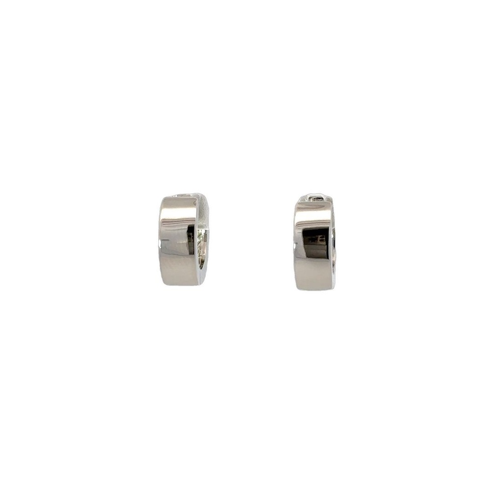 Silver Huggie Earrings Square Edges