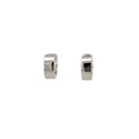 Silver Huggie Earrings Square Edges