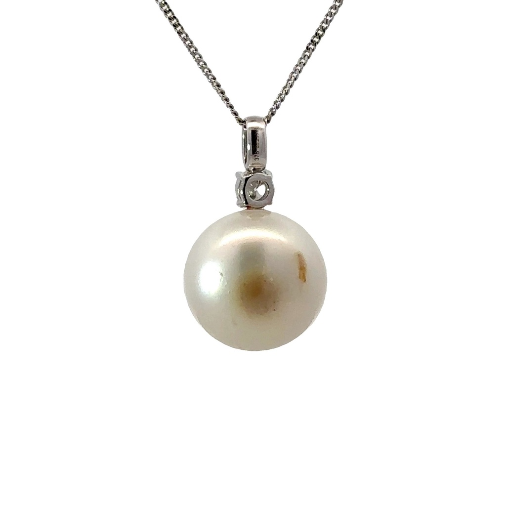 South Sea Pearl Pendant With Diamond In 9KWG