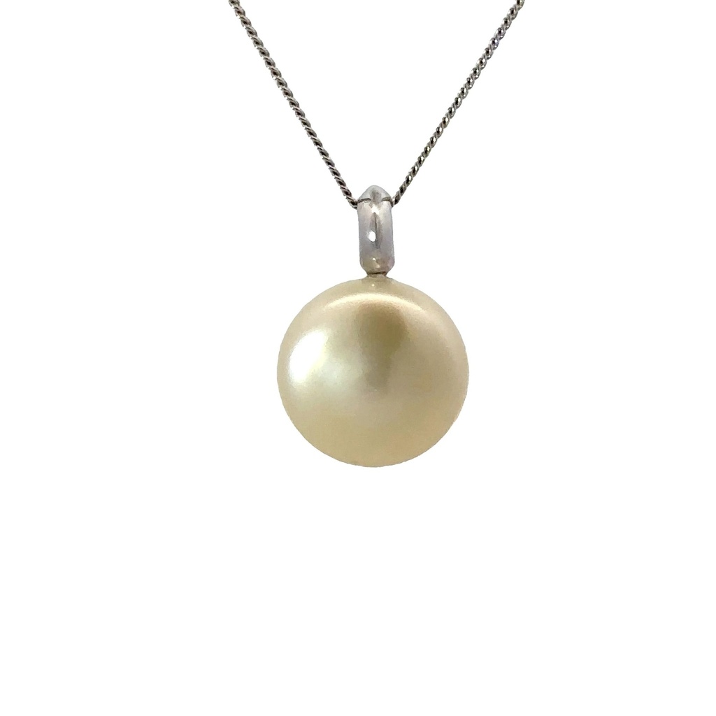 South Sea Pearl Double Blade Pendant In 9KWG