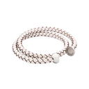 White Leather Mens Bracelet With Steel Magnet Clasp