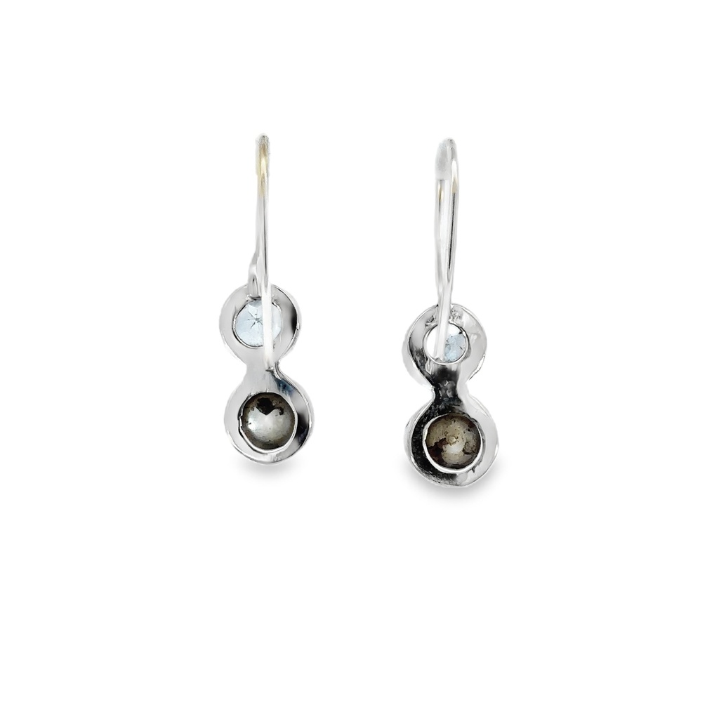 Freshwater Pearl & Topaz Drop Earrings