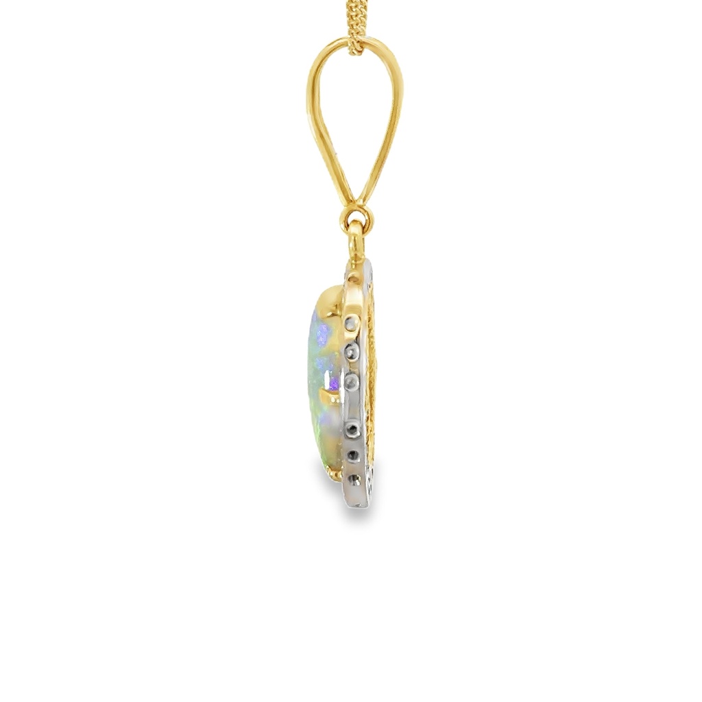 Opal and Diamond Pendant | Oval