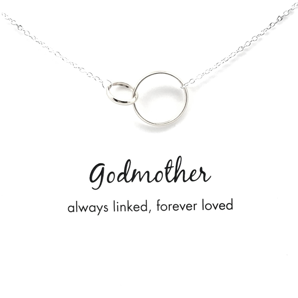 Petals Silver Necklace Godmother With Interlocking Links