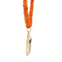 Gold Plated Opal Necklace | Queensland Boulder Opal Pendant & Mexican Fire Opal Beads