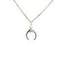 Petals Sterling Silver New Best Friend Moon Necklace
