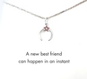 Petals Sterling Silver New Best Friend Moon Necklace