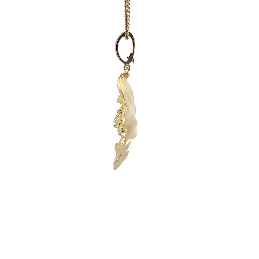 Diamond Flower Pendant | 18ct Yellow Gold